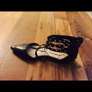Pre loved Jesica Simpson black flats and studs
