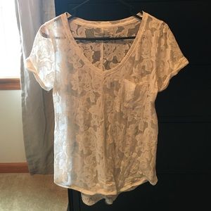 Abercrombie sheer, floral shirt.