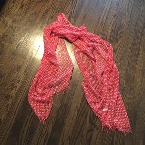 JCrew sheer red and white plaid scarf