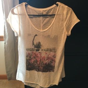 Abercrombie sheer, print tshirt.