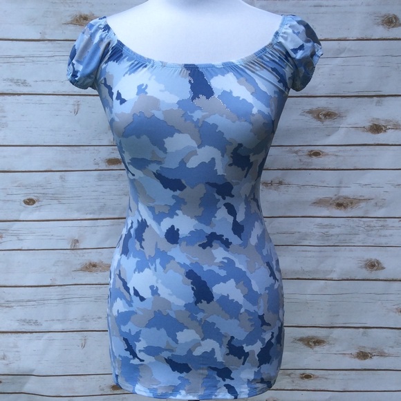 Blue Camo mini dress