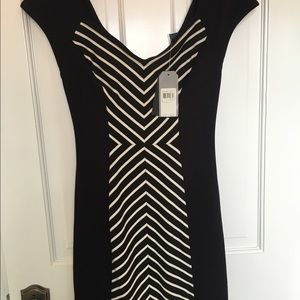 Guess "Alexia" black and white body-con dress