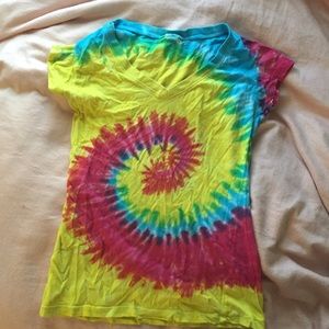 Rainbow Tie-Dye V-Neck