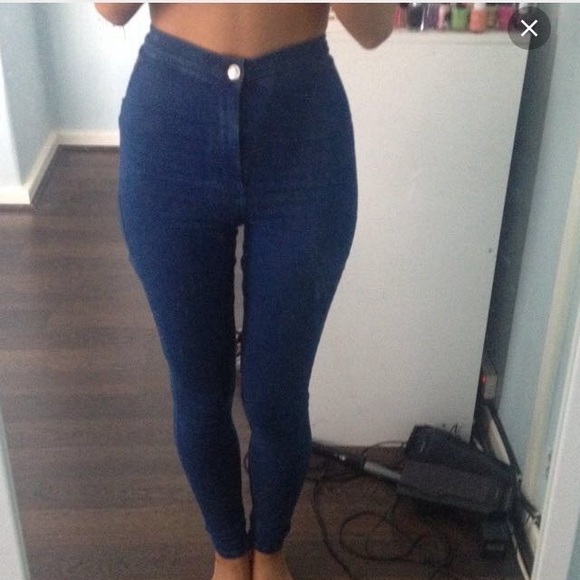 Top shop navy color high waisted jeans