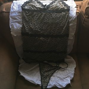 AdoreMe leopard print nightie & Panties 2X set