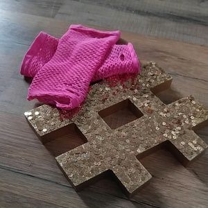 Pink Fishnet Gloves