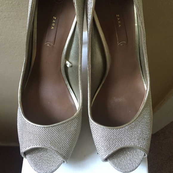 Zara champagne gold heels - Picture 3 of 4