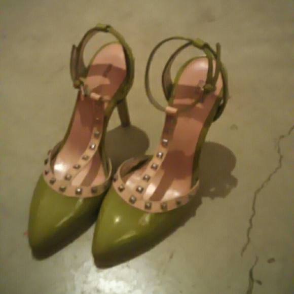 T-strap studded pumps