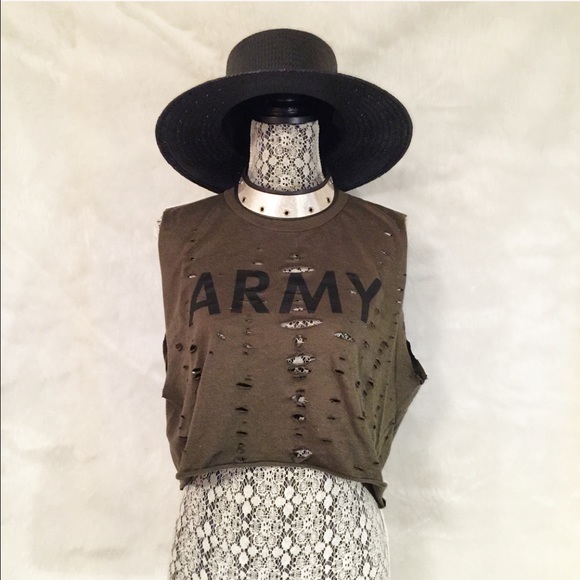 Holy Crop!! Army Top !