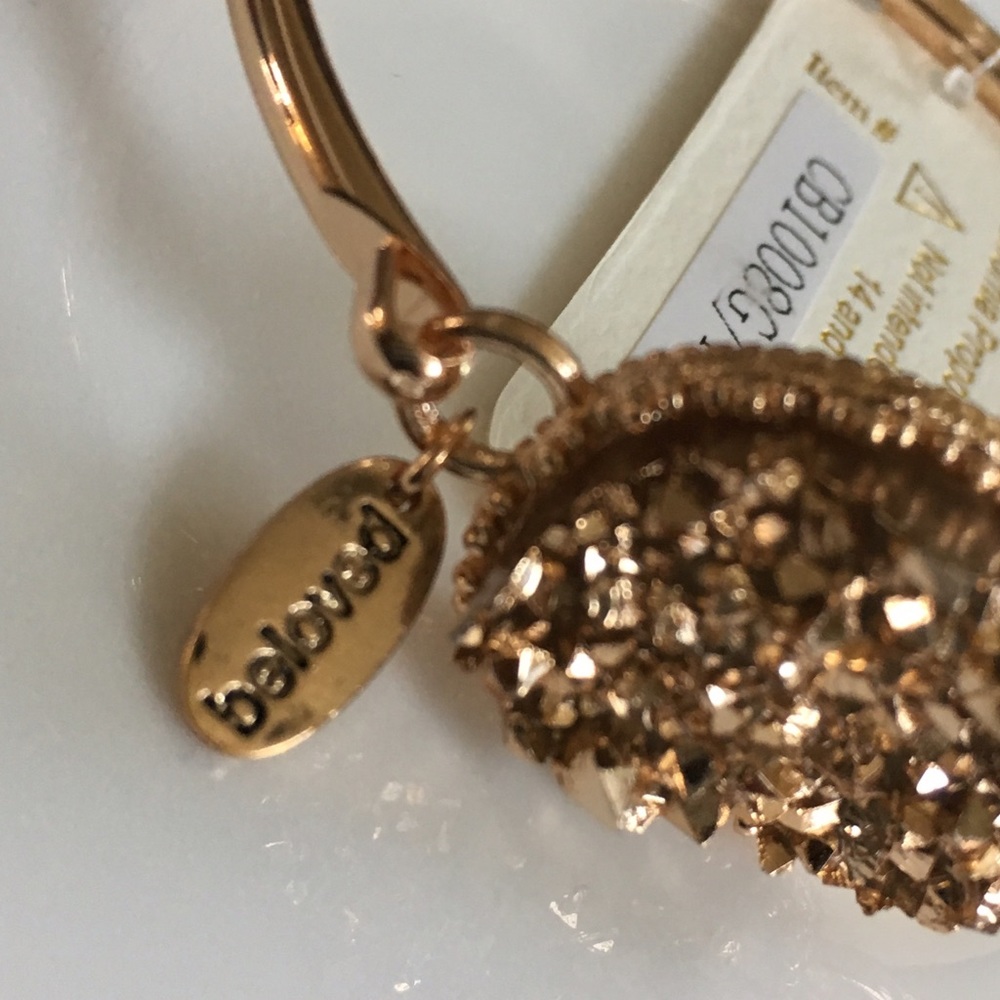 Gold/Rose gold faux Druzy gold bracelet - Picture 5 of 5