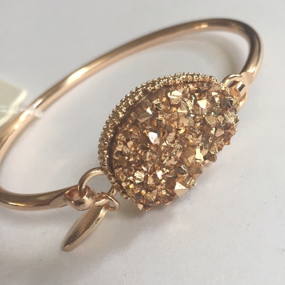 Gold/Rose gold faux Druzy gold bracelet - Picture 3 of 5