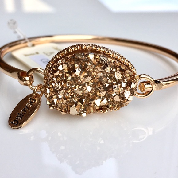 Gold/Rose gold faux Druzy gold bracelet - Picture 4 of 5