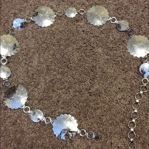 Silver chain belt