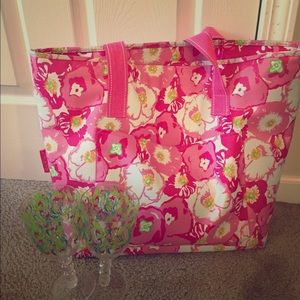Lilly Pulitzer cooler bag! & wine glasses