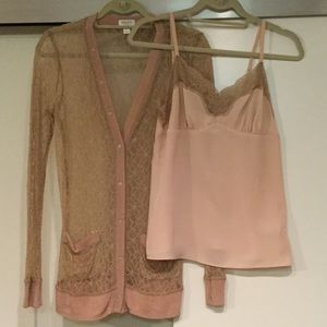 Rodarte + Target nude cami and cardigan