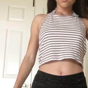 BRANDY MELVILLE STRIPED HALTER TOP