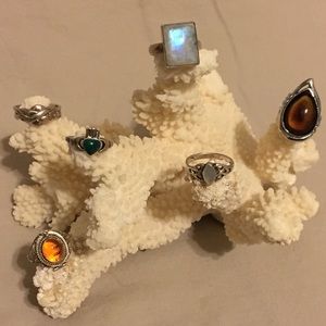 Lot of Six Silver-Toned Rings