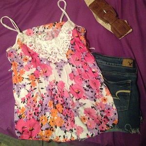 White, Pink, Orange, and Purple tank Aeropostale