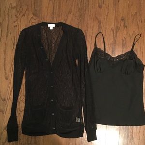 Rodarte + Target black cami and cardigan