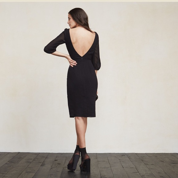 ✨SOLD✨ new | Reformation Black Natalia Dress 8 - Picture 3 of 4