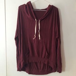 Brandy Melville Maroon Burgundy Layla Hoodie Top