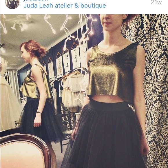 Gold crop top