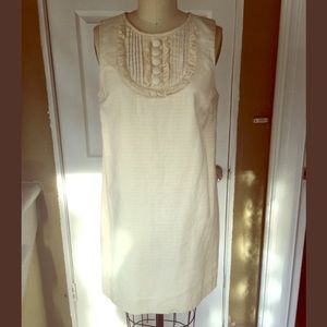 Linen summer ecru shift dress