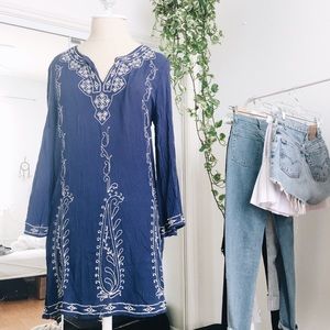 Blue embroidered dress/cover up