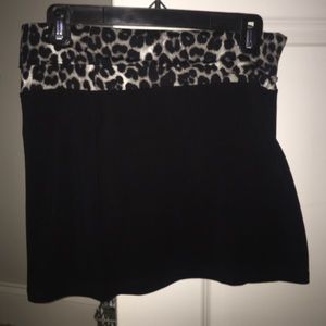 Black,cotton EXPRESS mini skirt with leopard