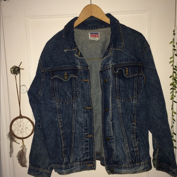 Acid wash vintage denim jacket