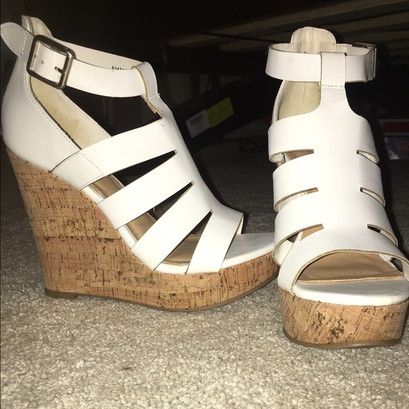 Tall white wedges