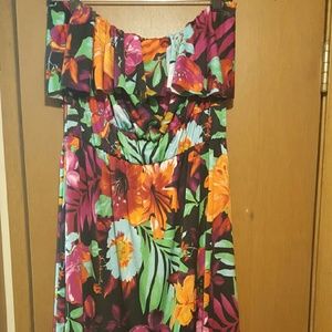 Summer sangria colored strapless dress