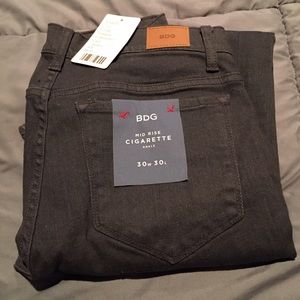 Dark Grey BDG Mid Rise Cigarette Ankle Jean!