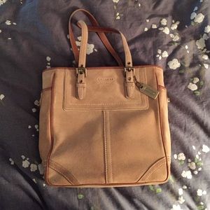 Coach light brown suede purse