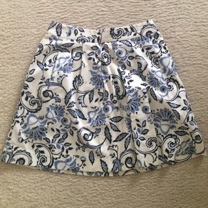 LOFT Paisley Print Pleated Skirt