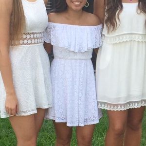 white off-shoulder dress