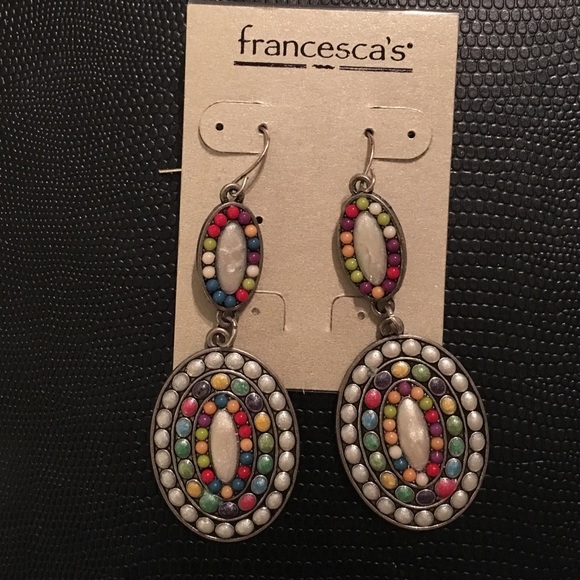 Francesca's multi-colored stone earrings