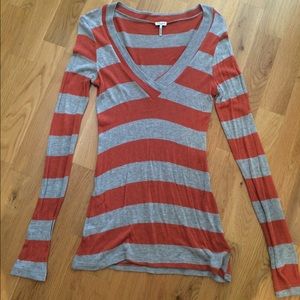 Splendid Orange stripe long sleeve