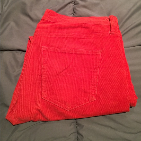 GAP Sexy Boyfriend, Orange/Red Corduroys.