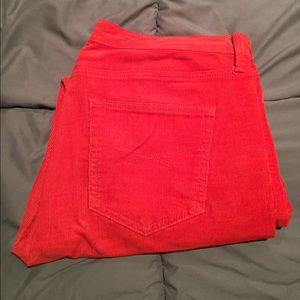 GAP Sexy Boyfriend, Orange/Red Corduroys.