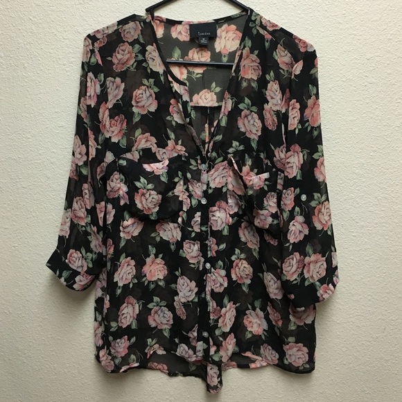 Floral button up blouse