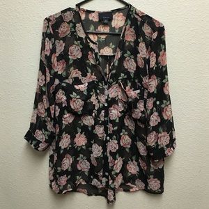 Floral button up blouse