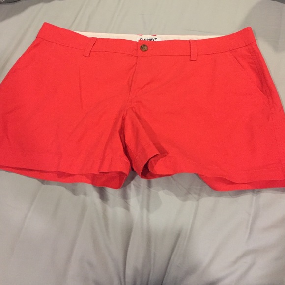 Red cargo shorts