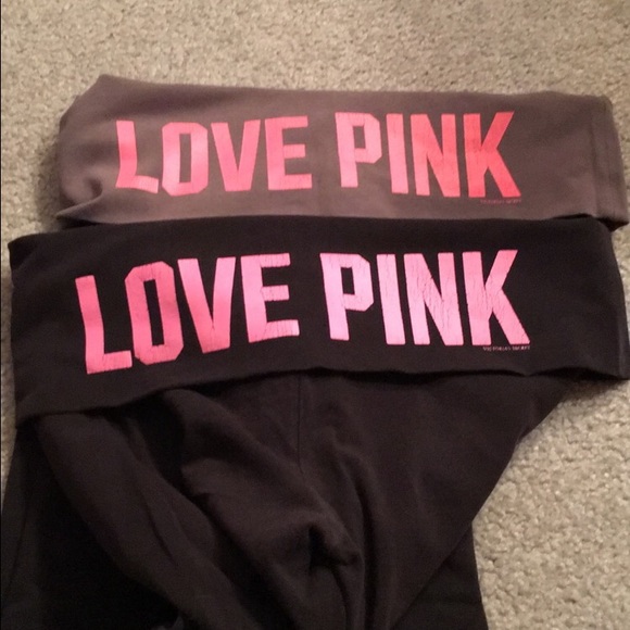 TWO PAIRS of Victoria's secret pink leggings