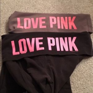 TWO PAIRS of Victoria's secret pink leggings