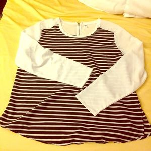 Sheer striped top with zippered back - Old Navy