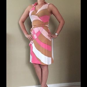 Retro inspired faux wrap dress