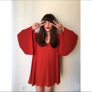 Zara TRF Bell-Sleeved Dress