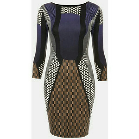 Topshop Printed Bodycon Dress