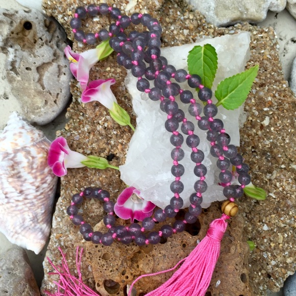 Aquamarine Stone Tassel Necklace - Picture 2 of 3